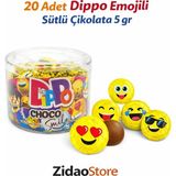 Emrah Gültekin Dippo Emojili Sütlü Çikolata 20 Adet 5 gr Mini Çikolata Okulda Bayramda Dağıtmalı Eğlence