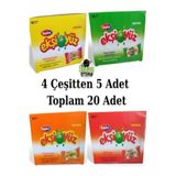 Emrah Gültekin Ekşi Yüz Sakız 20 Adet 4 Aromalı Karışık Paket Kola - Tutti Frutti - Portakal - Karpuz Aromalı