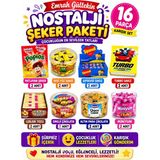 Emrah Gültekin Nostalji Şeker Paketi 16 Parça Karışık Sürpriz Tatlı Seti Sakız Çikolata Kutusu Eğlenceli