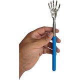 Emrah Gültekin Teleskopik Sırt Kaşıyıcı 21-57 cm Masaj Aparatı Silikon Tutma Metal Parmak Başlık Masaj Aleti - Mavi