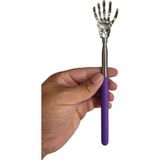 Emrah Gültekin Teleskopik Sırt Kaşıyıcı 21-57 cm Masaj Aparatı Silikon Tutma Metal Parmak Başlık Masaj Aleti - Mor