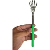 Emrah Gültekin Teleskopik Sırt Kaşıyıcı 21-57 cm Masaj Aparatı Silikon Tutma Metal Parmak Başlık Masaj Aleti - Yeşil
