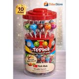 Emrah Gültekin Topika Aromalı Lolipop Şeker Karışık Meyve Aromalı Lollipop Çubuk Şeker - 10 Adet