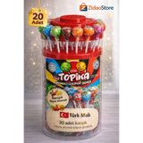 Emrah Gültekin Topika Aromalı Lolipop Şeker Karışık Meyve Aromalı Lollipop Çubuk Şeker - 20 Adet