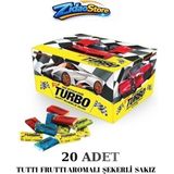 Emrah Gültekin Turbo Sakız 20 Adet Nostaljik Tuttı Fruttı Aromalı Şekerli Sakız Koleksiyonluk Mini Paket