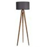 Emre Avize Sehpalı Tripod Yanık Silindir Koyu Gri Abajurlu Lambader
