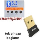 Emre Bilişim Bilgisayar Bluetooth Aparatı Çevirici Dönüştürücü Mini Bluetooth Adaptör Dongle 5.3 Yeni EMR 1 adet