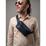 Emre Çanta Dikim Evi Unisex Slim Fit Köşeli Çapraz Göğüs Çantası Su Itici Imperteks Body Bag (Logosuz Sade Tasarım) - Siyah