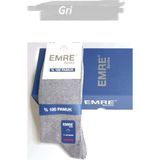 Emre Erkek Pamuklu Likralı Dikişsiz Soket Çorap - 6 Adet - 40 - 44 - Gri