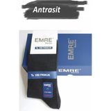 Emre Erkek Pamuklu Likralı Dikişsiz Soket Çorap - 6 Adet Antrasit 40-44