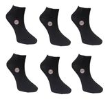 Emre Socks 6'lı Paket Modal Dikişsiz Siyah Bayan Patik Çorap