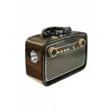 Emrexport Nostalji Radyo Bluetooth Hoparlör Usb-Sd Kart Giriş Led Fener Işıklı Bataryalı Pilli