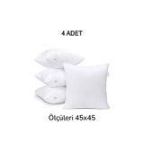EMRİN AHŞAP OYUNCAK VE HEDİYELİK EŞYA 4 Adet Premium Kare Kırlent İç Yastık, ELYAF DOLGULU 45x45