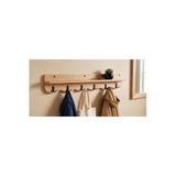 Emrmobılya 105Cm Ahsap Renk Desenli Oval Kesim Duvara Monte Askılık