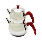 Ems Mar Aile Boy Büyük Küre Çelik Çaydanlık Seti (Üst: 1.2L & Alt: 2L)