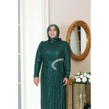 emsale Nilay Yeşil Tesettür Abiye – Düğün, Nişan ve Davet Elbisesi