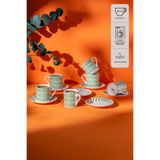 Emsan Alberon New Bone 6 Kişilik Kahve Fincan Takımı 90 ml Yeşil