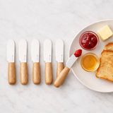 Emsan Break Ahşap Saplı Tereyağı Reçel Çikolata Bıçağı 6 Parça - Gümüş