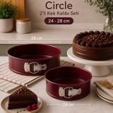 Emsan Circle 2'li Kek Kalıbı Seti Bordo