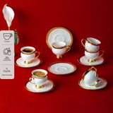 Emsan Dantel 6 Kişilik Kahve Fincan Takımı 100 ml - Altın