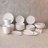 Emsan Fine Bone Freya 60 Parça Yuvarlak Gold Yemek Takımı 12 Kişilik Beyaz Bone Malzeme