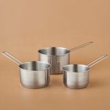 Emsan Fiorino Indüksiyon Tabanlı Çelik 3 Parça Mini Sütlük/sosluk Set - Gümüş - 1,6 lt