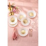 Emsan Golden 6 Kişilik Cam Pasta Seti 21 Cm Gold