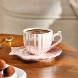 Emsan Istiridye 2 Kişilik Porselen Pembe 90 ml Kahve Fincanı Takımı