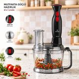 Emsan Karaca Doğrama, Çırpma, Rendeleme ve Dilimleme Için 2000 W Mutfak Robotu, 800 ml Karıştırma Kabı, Buz Kırma Bıçakları ve Çıkarılabilir Aksesuarlar - Siyah