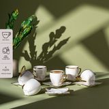 Emsan Kardelen Gold 90 ml New Bone Kahve Fincan Takımı 6'lı Set 12 Parçalı Şık Tasarım