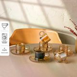 Emsan Muhabbet Amber 6'lı Cam Kahve Fincanı 100 ml