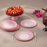 Emsan Pastel 7 Parça Pembe Cam Pasta Tatlı Seti