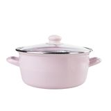 Emsan Pembe Pastel Emaye 24 Cm Kızartma Tenceresi