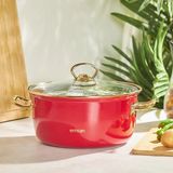 Emsan Retro Emaye Kızartma Tenceresi Kırmızı - tek ebat