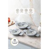 Emsan Swiss Crystal Rs 6 Parça Sahan Seti - Gri