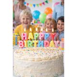 Emsay Store Happy Birthday Harf Mum Seti – Renkli Pasta Üstü Doğum Günü Mumları Doğum Günü Pasta Mumu