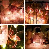 Emt Pazarlama® 10LU Pilli LED Flamingo Dekoratif Işık Zinciri Aydınlatma 1,5 mt