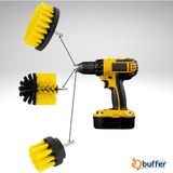 Emt Pazarlama® 3lü Matkap Ucu Banyo Küvet Duşakabin Araba Tekerliği Koltuk Yıkama Temizleme Fırçası Seti