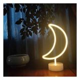 Emt Pazarlama® Dekoratif Pilli Ay Tasarımlı 3D Neon LED Masa ve Gece Lambası