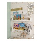EMTA 50 Cm 2 Li Set Raf Askılık Beyaz Naturel Montessori çocuk odası kitaplık aksesuar dekorasyon