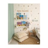 emta tasarım 60 cm 2 li set beyaz naturel raf askılık kitaplık Montessori ev dekorasyonu