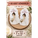 Emtory Gift 80 Adet Gelin Hatıra Kartı - Tebrik Kartı - Nişan Hediye Kartı - Nikah Düğün Kına Söz