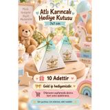 Emtory Home 10 Adet Atlı Karınca Piramit Hediye Kutusu - Mevlid Şeker Kutusu - Çikolata Kutusu - Lokum Kutusu