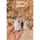 Emtory Home 10 Adet Gümüş İpli Wedding Piramit Kutu - Kına Hediye Kutusu - Kına Hediyesi - Nikah Şekeri Kutusu