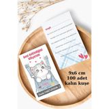 Emtory Home 100 Happy Cat Teşekkür Kartı - Kedili Teşekkür Kartı - Not Kartı - Paketleme Kartı - Hediye Kartı
