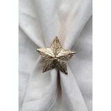 Emtory Home 12 Adet Dekoratif Gold Star Nova Peçete Halkası - Napkin Ring - 10 x 10 cm