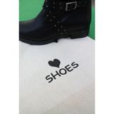 Emtory Home 2 Adet Shoes Baskılı Keten Ayakkabı Poşeti - Ayakkabı Düzenleyici - bej