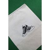 Emtory Home 2 Adet Sport Shoes Baskılı Keten Ayakkabı Poşeti - Ayakkabı Düzenleyici - Bej