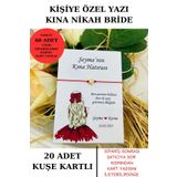Emtory Home 20 Adet Gold Yıldızlı Kırmızı Bileklik - Kına Hatırası - Kına Hediyesi - Bride Hediye - Bride to be
