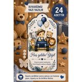 Emtory Home 24 Adet - Safari Lux Kartlı Erkek Konsept Hediye Kelebek Anahtarlık - Istediğiniz Yazı Eklenir